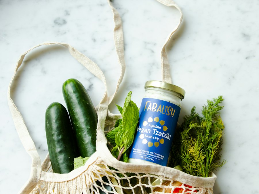 Reusable grocery bag with fresh vegetables