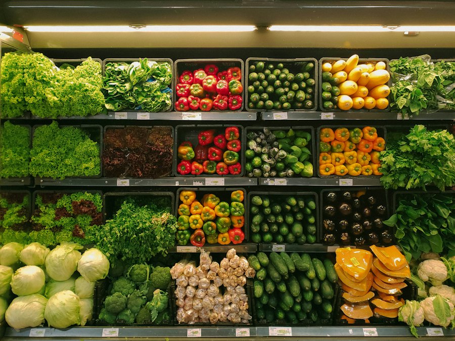 Fresh vegetables on a kitchen table